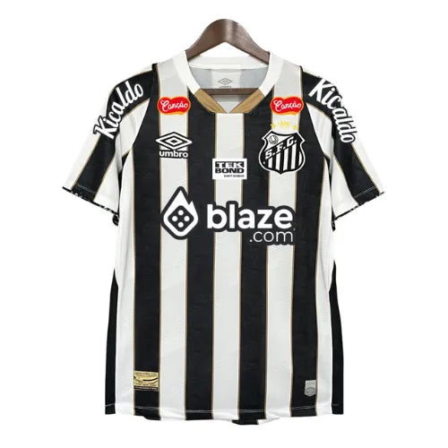 Camisa Santos Away 24/25 - Branca e Preta - Torcedor C/ Patrocínio