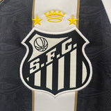 Camisa Santos Away 24/25 - Branca e Preta - Torcedor C/ Patrocínio