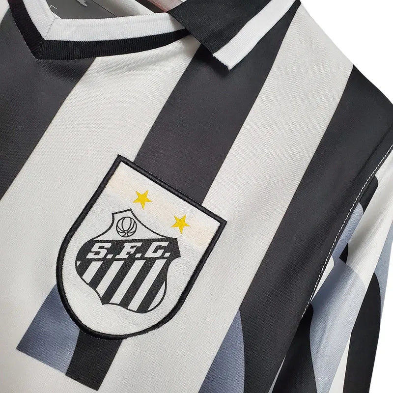 Camisa Santos Away 1998 Retro Branca e Preta - Torcedor