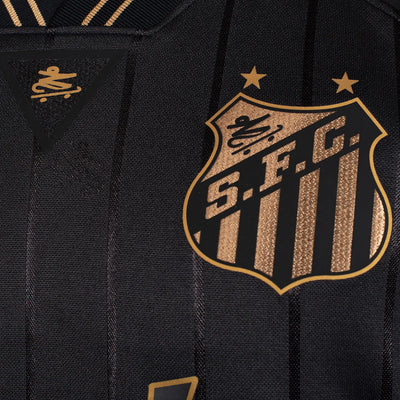 Camisa Santos Charlie Brown Jr. 2024 - Torcedor Preta e Dourada