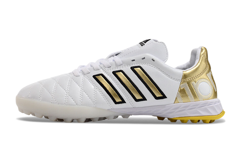 Chuteira Society Adidas Adipure 11 Pro Tf Branca e Dourada Toni - Kroos