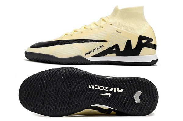 Chuteira Futsal Nike Air Zoom Mercurial Superfly 9 Elite Ic Bege e Preta Mad Ready - Pack