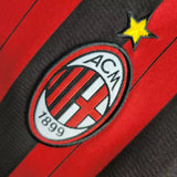 Camisa Milan Home 13/14 Retrô Manga Longa Vermelha e - Preta