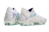Chuteira Campo Puma Future 7 Fg Branca Verde e Roxo Brilliance Pack