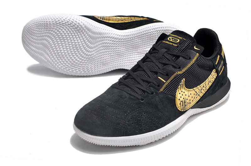 Chuteira Futsal Nike Streetgato Ic Preta e - Dourada