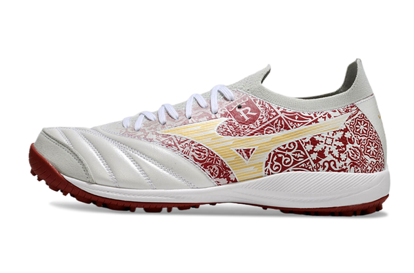 Chuteira Society Mizuno Morelia Neo Sala Tf Branca e Vermelha Charge Pack