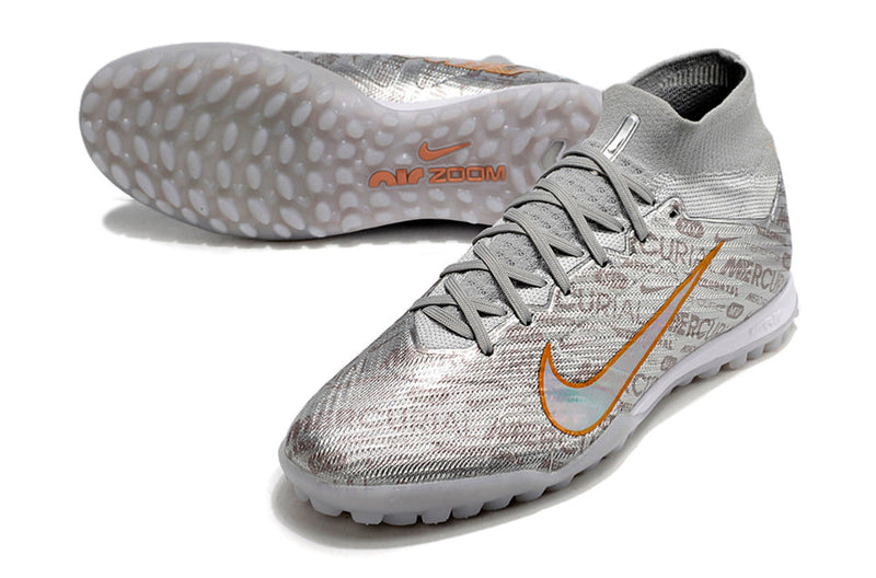Chuteira Society Nike Mercurial Superfly 9 Elite Tf Prateada Disruption - Pack