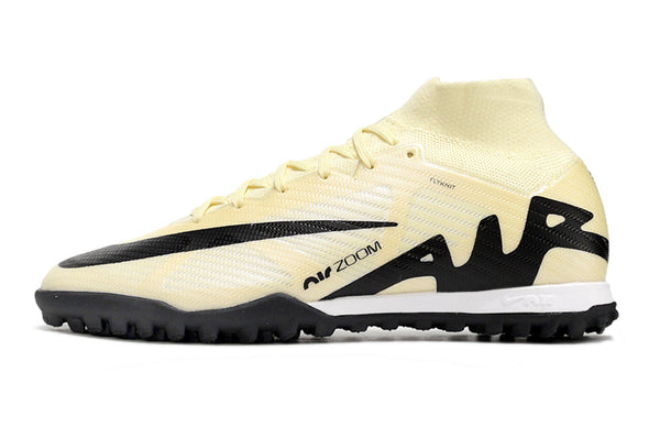 Chuteira Society Nike Air Zoom Mercurial Superfly 9 Elite Tf Bege e Preta Mad Ready - Pack