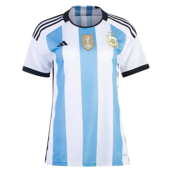 Camisa Argentina Feminina Home 2022 Azul e - Branca