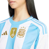 Camisa Argentina Feminina Home 2024 Azul e - Branca