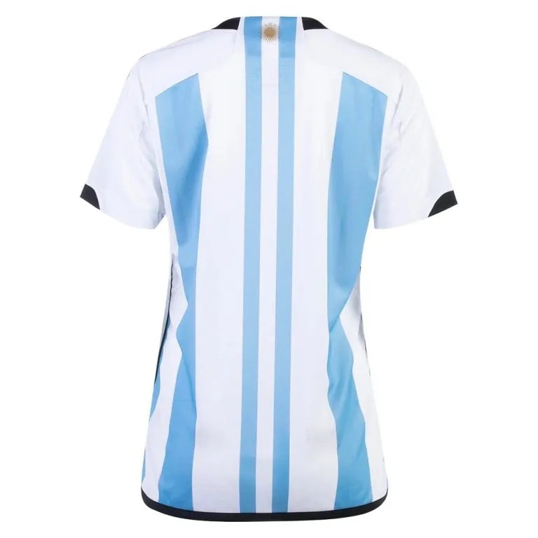 Camisa Argentina Feminina Home 2022 Azul e - Branca