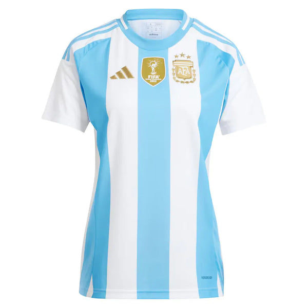 Camisa Argentina Feminina Home 2024 Azul e - Branca