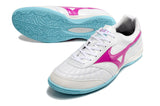 Chuteira Futsal Mizuno Morelia Sala Ic Branca Rosa e Azul