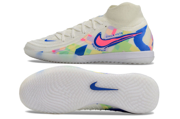 Chuteira Futsal Nike Phantom Luna Elite Ic Branca Azul e Rosa Rainbow - Pack