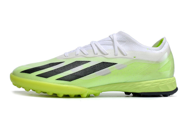 Chuteira Society Adidas X Crazyfast 1 Tf Branca e Verde Crazyrush - Pack