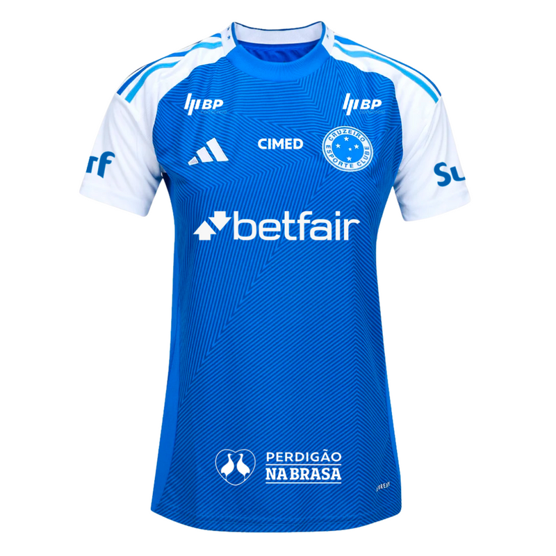 Camisa Cruzeiro Feminina Home 25/26 - Azul C Patrocinio