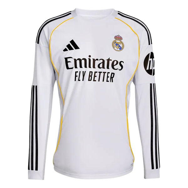 Camisa Real Madrid Home 25/26 - Torcedor Manga Longa Branca