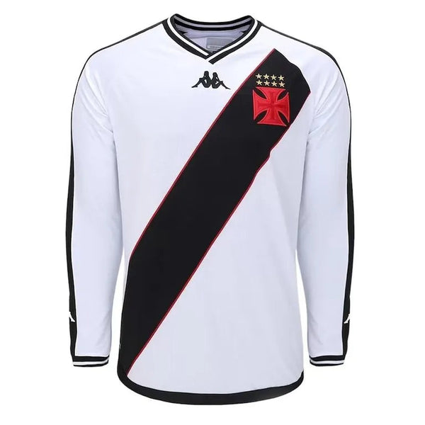 Camisa Vasco Away 24/25 - Torcedor Manga Longa Branca e Preta