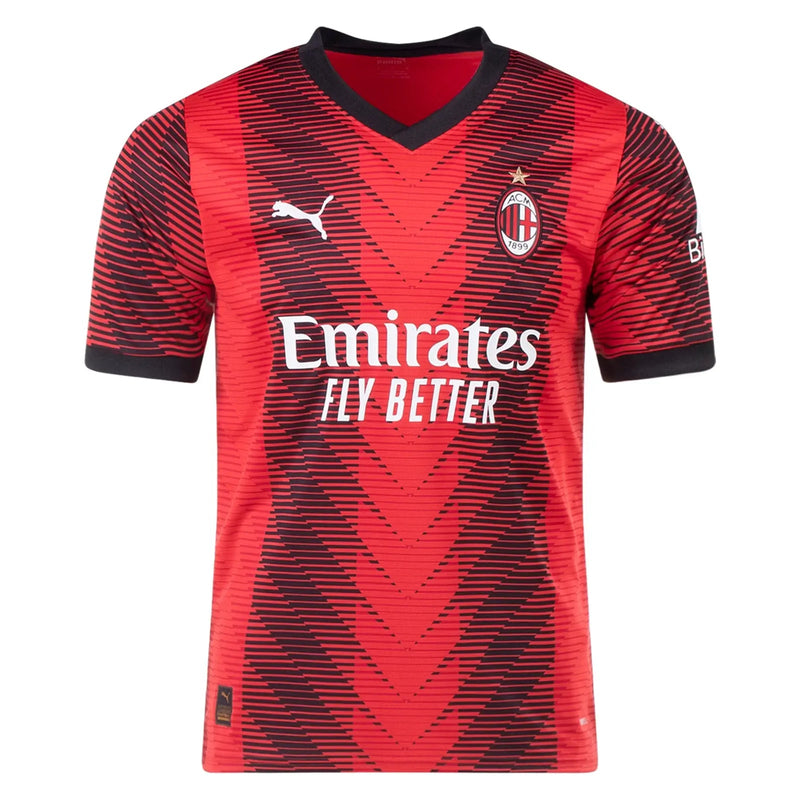 Camisa Milan Home 23/24 Preta e - Torcedor Vermelha