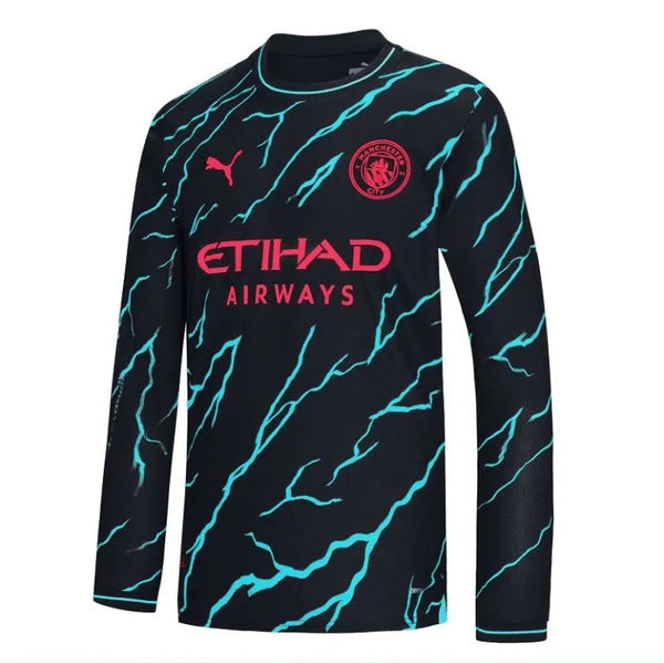 Camisa Manchester City Third 23/24 Manga Longa - Torcedor Azul
