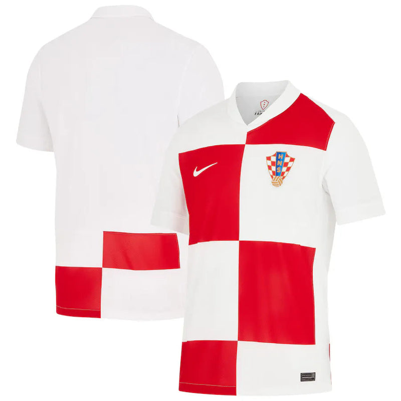 Camisa Croacia Home 2024 Branca e - Torcedor Vermelha