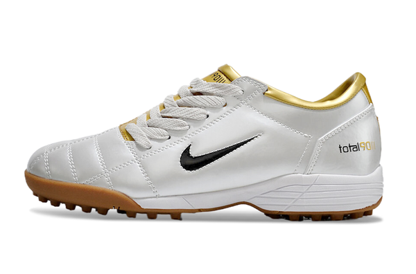 Chuteira Society Nike Total 90 Tf Branca e - Dourada
