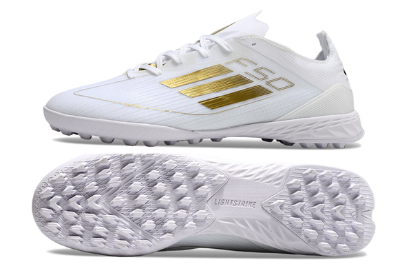 Chuteira Society Adidas F50 Tf Branca e Dourado Day Spark - Pack