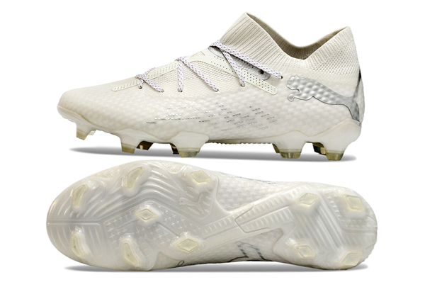 Chuteira Campo Puma Future 7 Fg Branca e Prata Eclipse - Pack