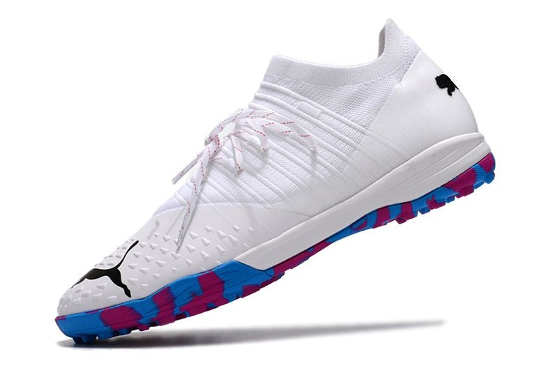 Chuteira Society Puma Future Z 1 3 Branca e Azul