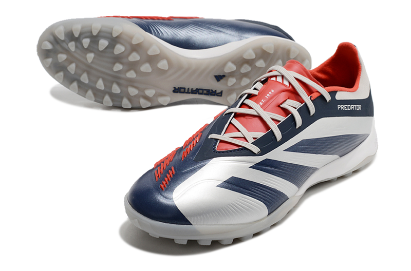 Chuteira Society Adidas Predator Elite Tf Prata e Azul Roteiro - Pack