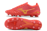 Chuteira Campo Mizuno Morelia Neo 4 Beta Fg Vermelha e Dourada Release Pack
