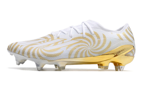 Chuteira Campo Adidas X Speedportal 1 Sg Branca e Dourada Karim - Benzema