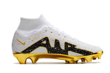 Chuteira Campo Nike Air Zoom Mercurial Superfly 9 Branco Preto e - Dourado