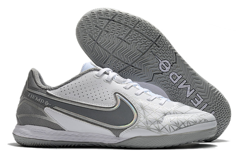Chuteira Futsal Nike Tiempo Legend 9 Elite Branca e Cinza - Focus