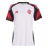 Camisa Flamengo II 25/26 - Torcedor Adidas Feminina - Branca com Detalhes Preto e Vermelho