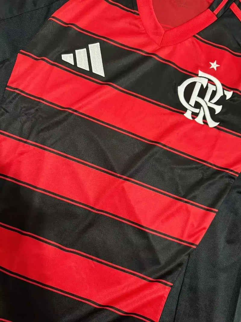 Camisa Flamengo I 25/26 - Torcedor Adidas Masculina - Preta e vermelha