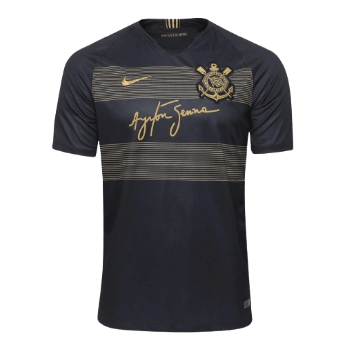 Camisa Corinthians Ayrton Senna 18/19 - Torcedor Retro Nike Preta