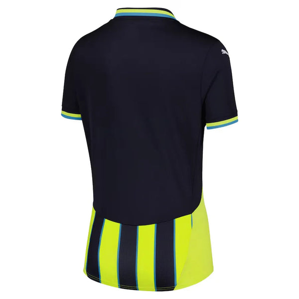 Camisa Manchester City Feminina Away 24/25 Azul e - Amarela