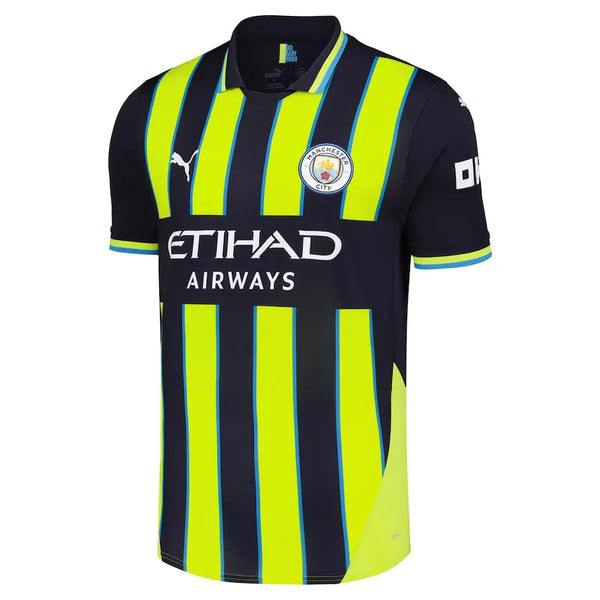 Camisa Manchester City Away 24/25 Azul e - Torcedor Amarela
