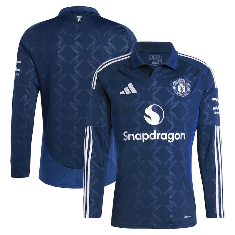 Camisa Manchester United Away 24/25 Manga Longa - Torcedor Azul