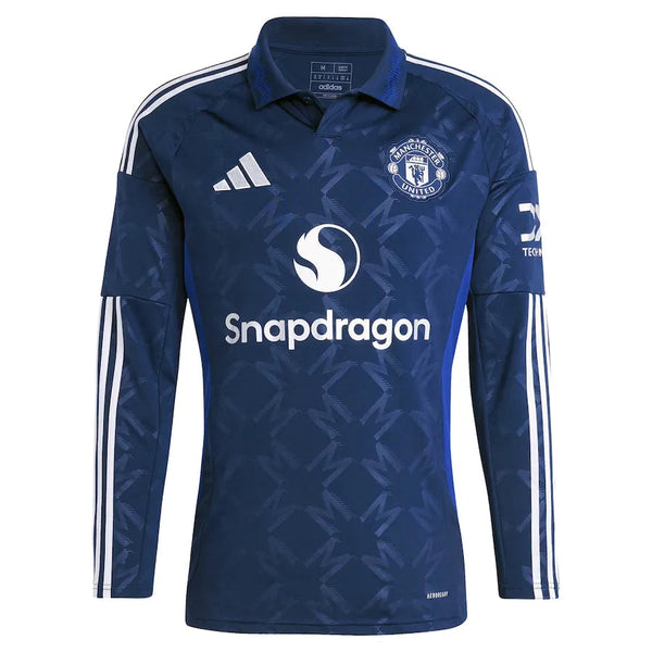 Camisa Manchester United Away 24/25 Manga Longa - Torcedor Azul