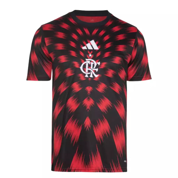 Camisa Flamengo Pré-jogo 25/26 - Torcedor Adidas Masculina - Vermelha e preta