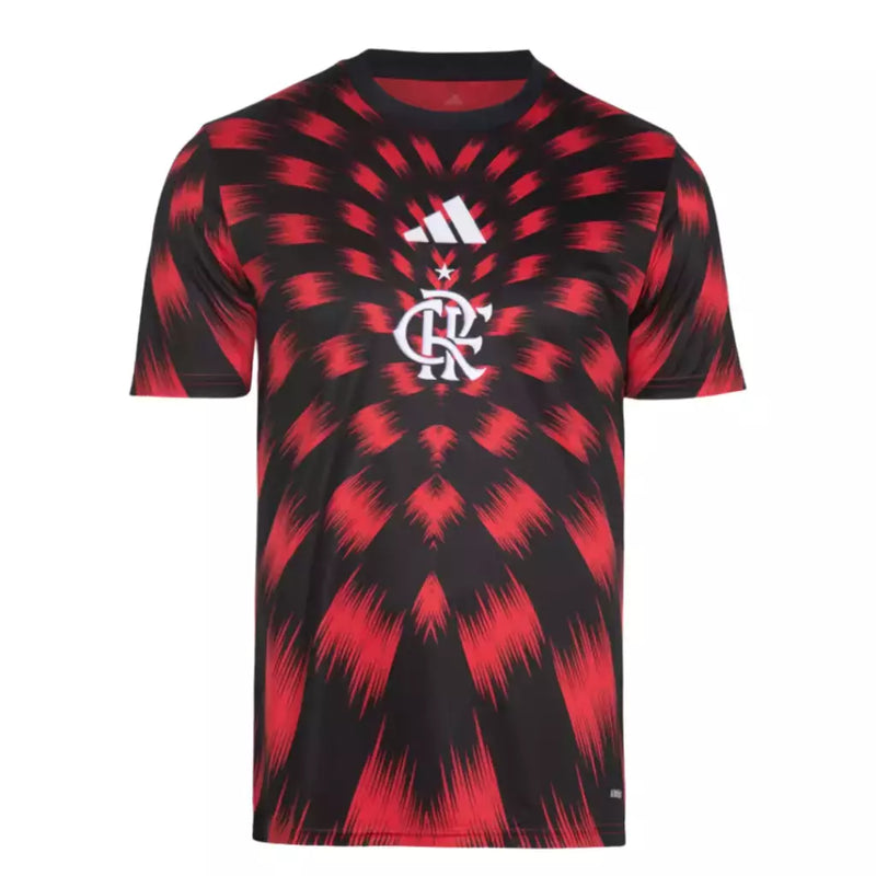Camisa Flamengo Pré-jogo 25/26 - Torcedor Adidas Masculina - Vermelha e preta