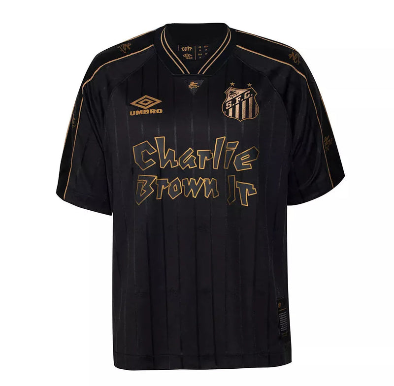 Camisa Santos Charlie Brown Jr. 2024 - Torcedor Preta e Dourada