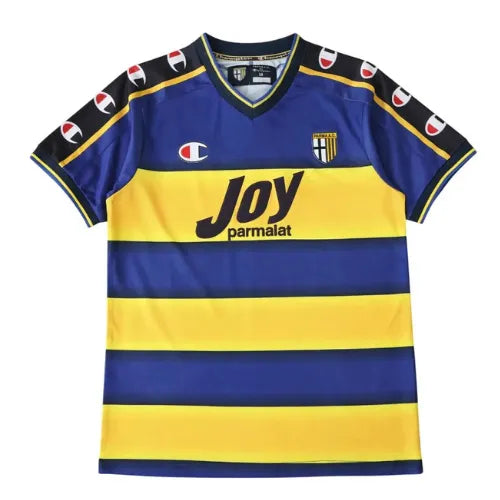 Camisa Parma Away 01/02 Retrô Champion Azul e - Amarela