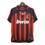 Camisa Milan Home 06/07 Retrô Vermelha e - Preta